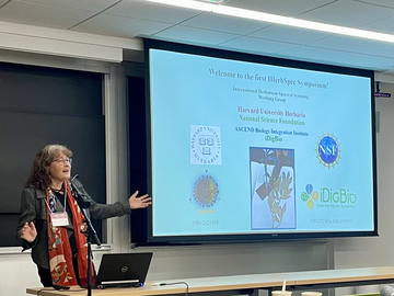 HUH Director Jeannine Cavender-Bares opening the symposium