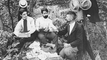 F.M. Kimball, Reverend Lesh, and J. F. Collins, Maine, 1901
